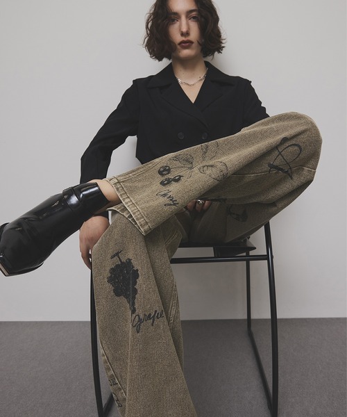 PAINT MOTIF PRINT DENIM PANTS（デニムパンツ）｜Ameri（アメリ