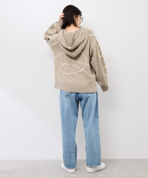 ROPE' PICNIC（ロペピクニック）の「コードリンキングニットフーディ（パーカー・レディース・チャコールグレー/ベージュ・FREE）」の11枚目の写真