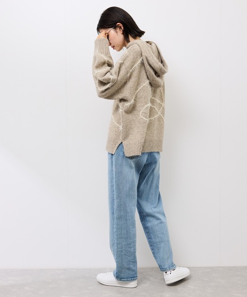 ROPE' PICNIC（ロペピクニック）の「コードリンキングニットフーディ（パーカー・レディース・チャコールグレー/ベージュ・FREE）」の12枚目の写真