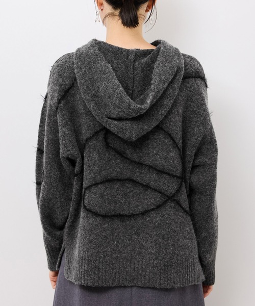 ROPE' PICNIC（ロペピクニック）の「コードリンキングニットフーディ（パーカー・レディース・チャコールグレー/ベージュ・FREE）」の21枚目の写真