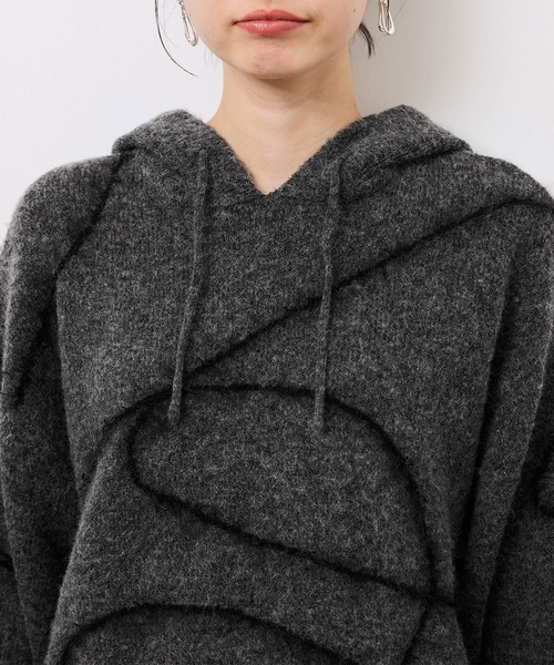 ROPE' PICNIC（ロペピクニック）の「コードリンキングニットフーディ（パーカー・レディース・チャコールグレー/ベージュ・FREE）」の22枚目の写真