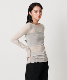 MARW UNITED ARROWS | ＜MARW UNITED ARROWS＞サイドギャザー シアー カットソー(Tシャツ/カットソー)