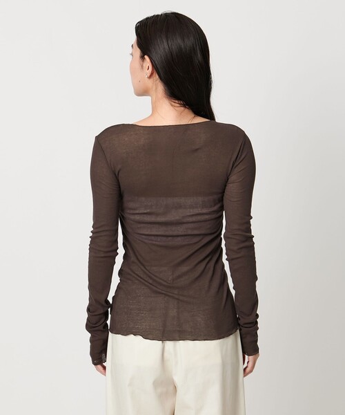 MARW UNITED ARROWS（マルゥ ユナイテッドアローズ）の「＜MARW UNITED ARROWS＞サイドギャザー シアー カットソー（Tシャツ/カットソー・レディース・ダークブラウン/ブラック/ナチュラル・FREE）」の17枚目の写真