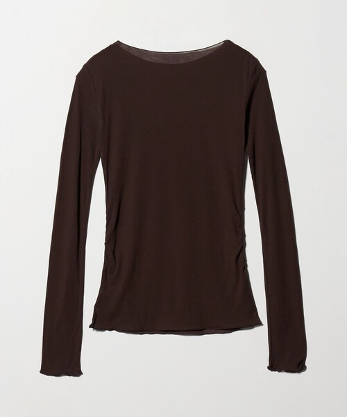 MARW UNITED ARROWS（マルゥ ユナイテッドアローズ）の「＜MARW UNITED ARROWS＞サイドギャザー シアー カットソー（Tシャツ/カットソー・レディース・ダークブラウン/ブラック/ナチュラル・FREE）」の15枚目の写真