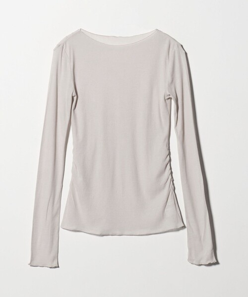 MARW UNITED ARROWS（マルゥ ユナイテッドアローズ）の「＜MARW UNITED ARROWS＞サイドギャザー シアー カットソー（Tシャツ/カットソー・レディース・ダークブラウン/ブラック/ナチュラル・FREE）」の7枚目の写真