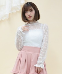 axes femme POETIQUE | ハートリボン柄シアーインナー(Tシャツ/カットソー)