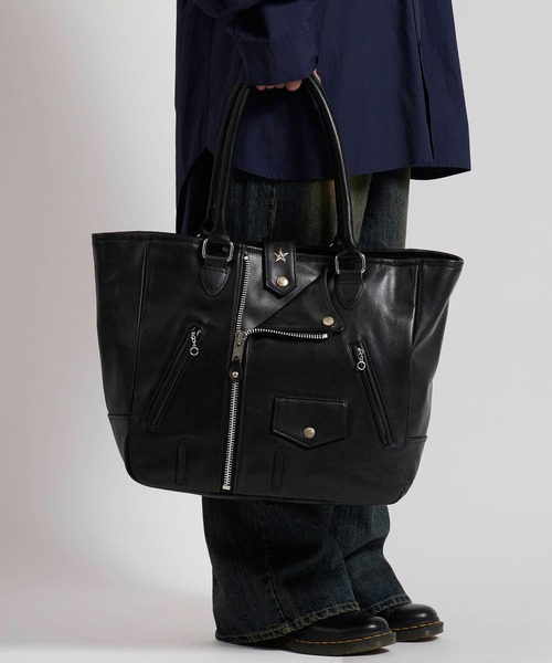 schott(ショット)の「Schott/ショット RIDERS TOTE BAG トートバッグ(トートバッグ・メンズ・ブラック・FREE)」の6枚目の写真