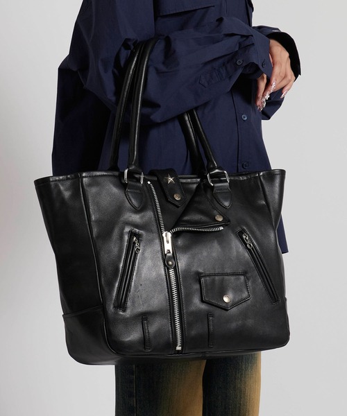 schott(ショット)の「Schott/ショット RIDERS TOTE BAG トートバッグ(トートバッグ・メンズ・ブラック・FREE)」の3枚目の写真