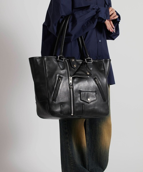 schott(ショット)の「Schott/ショット RIDERS TOTE BAG トートバッグ(トートバッグ・メンズ・ブラック・FREE)」の4枚目の写真