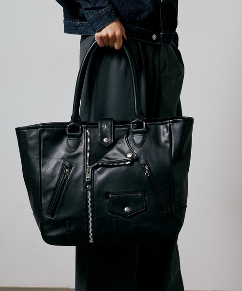 schott(ショット)の「Schott/ショット RIDERS TOTE BAG トートバッグ(トートバッグ・メンズ・ブラック・FREE)」の10枚目の写真