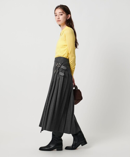 別注】＜O'NEIL of DUBLIN＞プリーツ ロング スカート グレー