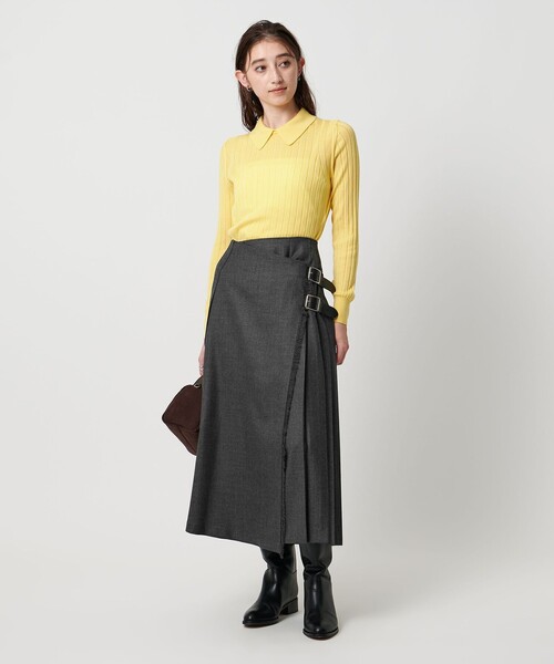 別注】＜O'NEIL of DUBLIN＞プリーツ ロング スカート グレー