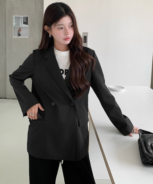 by LEGNA（バイレグナ）の「テーラードジャケット（テーラードジャケット・レディース・グレー/ブラック/グレイッシュベージュ・MEDIUM/LARGE）」の11枚目の写真