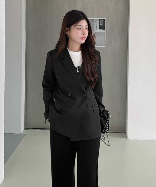 by LEGNA（バイレグナ）の「テーラードジャケット（テーラードジャケット・レディース・グレー/ブラック/グレイッシュベージュ・MEDIUM/LARGE）」の12枚目の写真