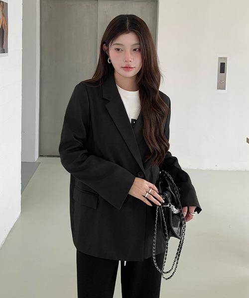 by LEGNA（バイレグナ）の「テーラードジャケット（テーラードジャケット・レディース・グレー/ブラック/グレイッシュベージュ・MEDIUM/LARGE）」の10枚目の写真