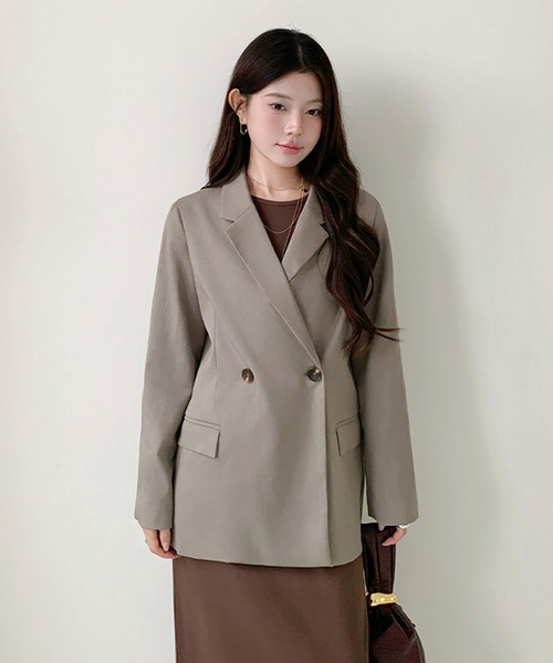 by LEGNA（バイレグナ）の「テーラードジャケット（テーラードジャケット・レディース・グレー/ブラック/グレイッシュベージュ・MEDIUM/LARGE）」の17枚目の写真