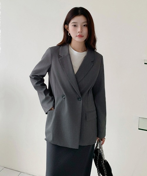 by LEGNA（バイレグナ）の「テーラードジャケット（テーラードジャケット・レディース・グレー/ブラック/グレイッシュベージュ・MEDIUM/LARGE）」の16枚目の写真