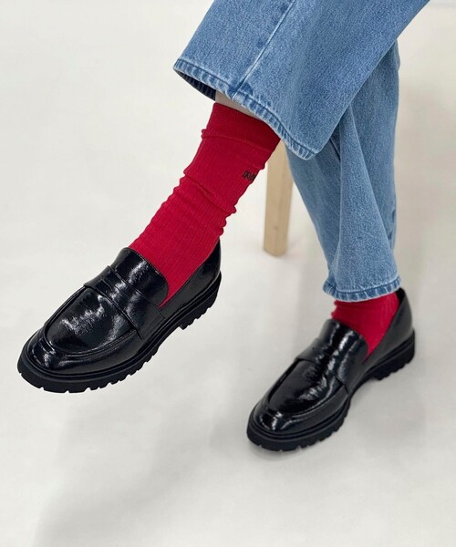 NOLLEY’S（ノーリーズ）の「【nolnol/ノルノル】ウール混リブソックス（ソックス/靴下・レディース・ライトグレー/ベージュ/レッド/ベビーピンク・FREE）」の4枚目の写真