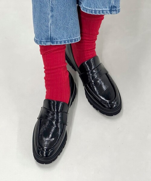 NOLLEY’S（ノーリーズ）の「【nolnol/ノルノル】ウール混リブソックス（ソックス/靴下・レディース・ライトグレー/ベージュ/レッド/ベビーピンク・FREE）」の5枚目の写真