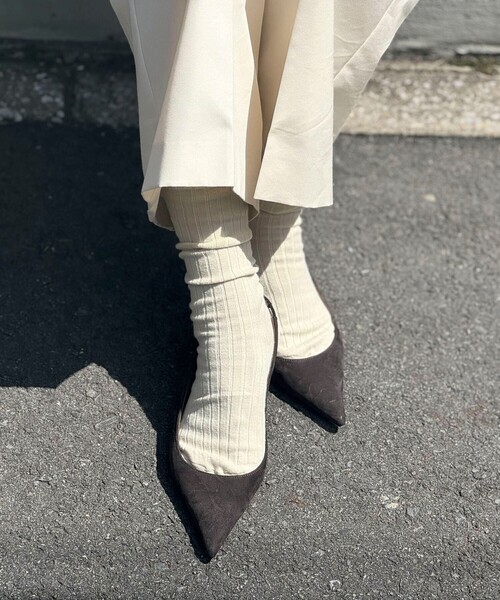 NOLLEY’S（ノーリーズ）の「【nolnol/ノルノル】ウール混リブソックス（ソックス/靴下・レディース・ライトグレー/ベージュ/レッド/ベビーピンク・FREE）」の7枚目の写真