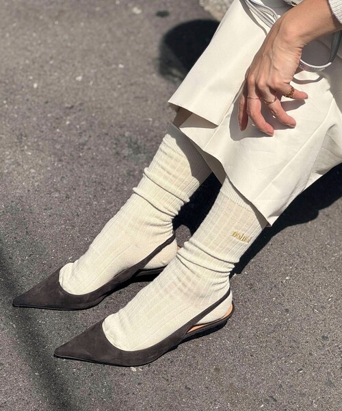 NOLLEY’S（ノーリーズ）の「【nolnol/ノルノル】ウール混リブソックス（ソックス/靴下・レディース・ライトグレー/ベージュ/レッド/ベビーピンク・FREE）」の8枚目の写真