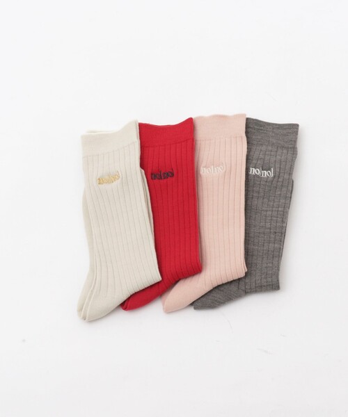 NOLLEY’S（ノーリーズ）の「【nolnol/ノルノル】ウール混リブソックス（ソックス/靴下・レディース・ライトグレー/ベージュ/レッド/ベビーピンク・FREE）」の13枚目の写真