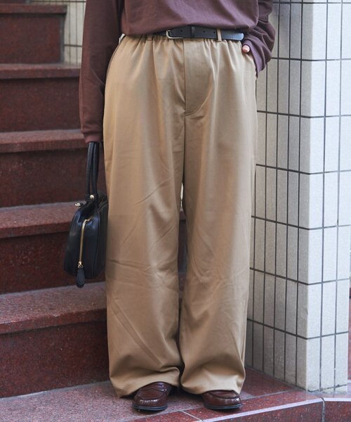 GEVACO(ゲバコ)の「【GEVACO】ドロストイージースラックスパンツ(スラックス・レディース・グレー/ブラック/ベージュ・MEDIUM/LARGE)」の1枚目の写真