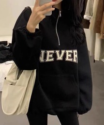 NEVERハーフジップスウェット