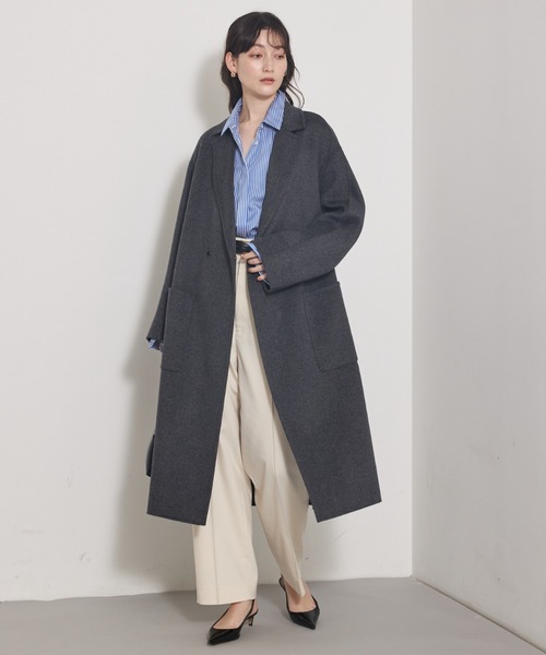 セール】【毛玉になりにくい】ダブルフェイスチェスターコート/秋服/冬