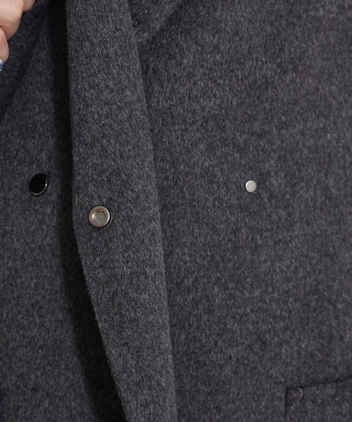qualite（カリテ）の「【毛玉になりにくい】ダブルフェイスチェスターコート/秋服/冬服/オフィスカジュアル/ガウンコート（チェスターコート・レディース・チャコールグレー/ライトベージュ・36/38）」の6枚目の写真