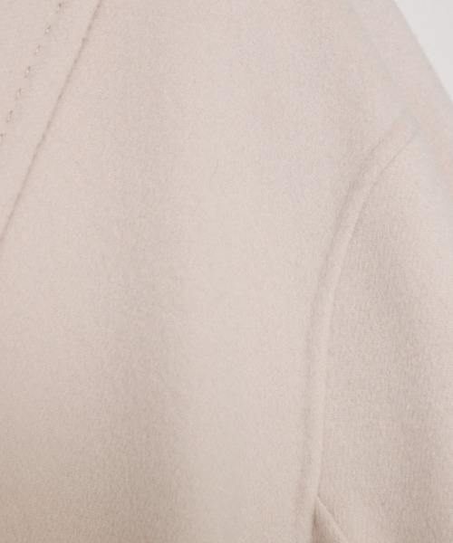 qualite（カリテ）の「【毛玉になりにくい】ダブルフェイスチェスターコート/秋服/冬服/オフィスカジュアル/ガウンコート（チェスターコート・レディース・チャコールグレー/ライトベージュ・36/38）」の14枚目の写真