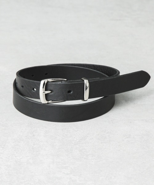 NANO universe(ナノユニバース)の「日本製イタリーレザーナローソリッドベルト(ベルト・メンズ・ブラック/ブラウン・FREE)」の1枚目の写真