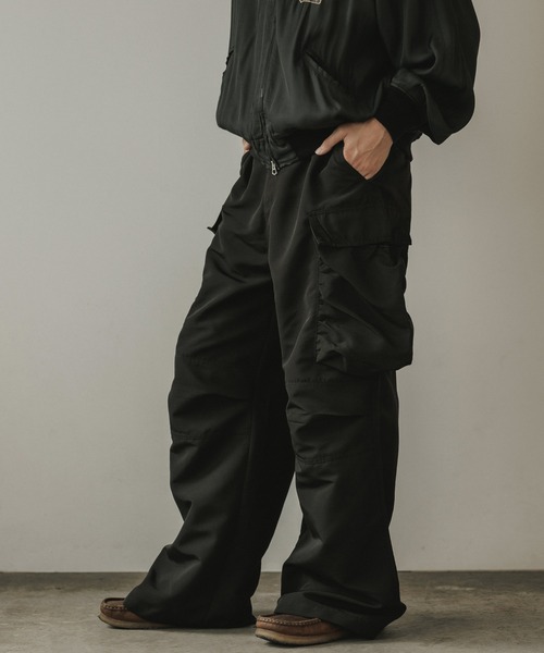 ALL RUNS（オールランズ）の「Wide-Silhouette Cargo Pants / ワイドシルエット カーゴパンツ（カーゴパンツ・メンズ・ブラック・M/L）」の10枚目の写真