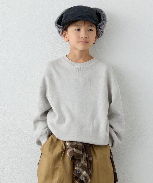 CIAOPANIC TYPY（チャオパニックティピー）の「【綿100％で洗える】【KIDS】(ジュニアサイズあり)スウェットライクニット（ニット/セーター・キッズ・ブルー/グリーン/ローズ/ブラック/チャコールグレー/ブラウン/ベージュ/レッド/オフホワイト/サックスブルー・SMALL/MEDIUM/LARGE/X-LARGE/XX-LARGE）」の21枚目の写真