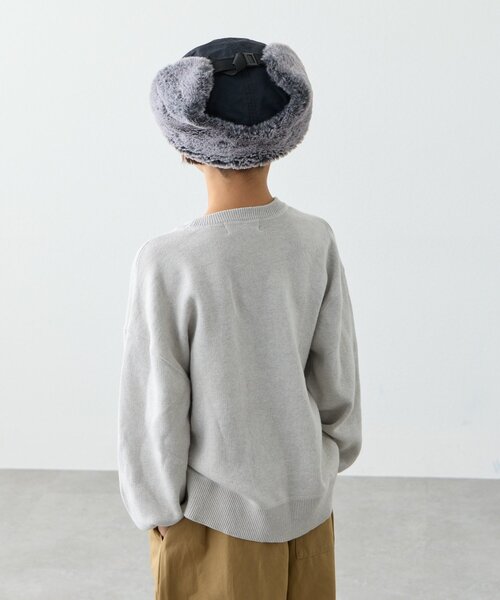 CIAOPANIC TYPY（チャオパニックティピー）の「【綿100％で洗える】【KIDS】(ジュニアサイズあり)スウェットライクニット（ニット/セーター・キッズ・ブルー/グリーン/ローズ/ブラック/チャコールグレー/ブラウン/ベージュ/レッド/オフホワイト/サックスブルー・SMALL/MEDIUM/LARGE/X-LARGE/XX-LARGE）」の22枚目の写真