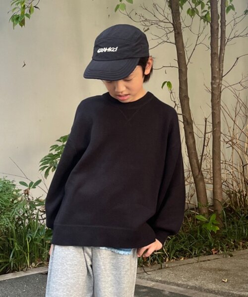 CIAOPANIC TYPY（チャオパニックティピー）の「【綿100％で洗える】【KIDS】(ジュニアサイズあり)スウェットライクニット（ニット/セーター・キッズ・ブルー/グリーン/ローズ/ブラック/チャコールグレー/ブラウン/ベージュ/レッド/オフホワイト/サックスブルー・SMALL/MEDIUM/LARGE/X-LARGE/XX-LARGE）」の12枚目の写真