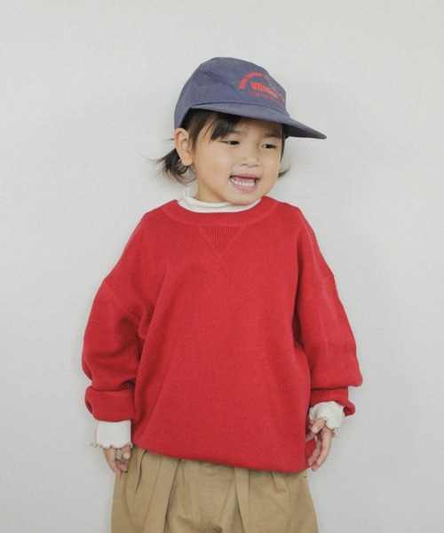 CIAOPANIC TYPY（チャオパニックティピー）の「【綿100％で洗える】【KIDS】(ジュニアサイズあり)スウェットライクニット（ニット/セーター・キッズ・ブルー/グリーン/ローズ/ブラック/チャコールグレー/ブラウン/ベージュ/レッド/オフホワイト/サックスブルー・SMALL/MEDIUM/LARGE/X-LARGE/XX-LARGE）」の17枚目の写真