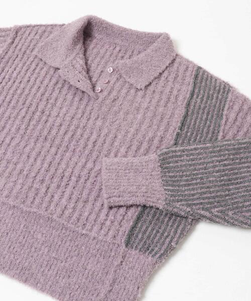 KBF（ケイビーエフ）の「バイカラーデザインスリーブニット（ニット