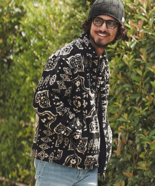 1minute 1second(ワンミニットワンセカンド)の「mj11154-paisley boa zip blouson ボアブルゾン(1M25F090)(ブルゾン・メンズ・ベージュ/ブラック・XL/L/M/S)」の2枚目の写真