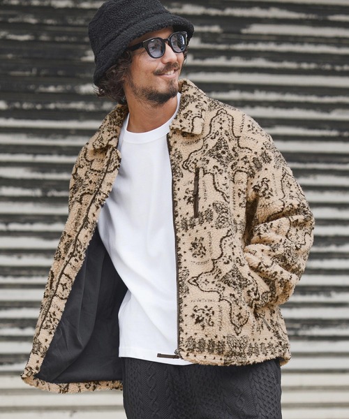 1minute 1second(ワンミニットワンセカンド)の「mj11154-paisley boa zip blouson ボアブルゾン(1M25F090)(ブルゾン・メンズ・ベージュ/ブラック・XL/L/M/S)」の18枚目の写真