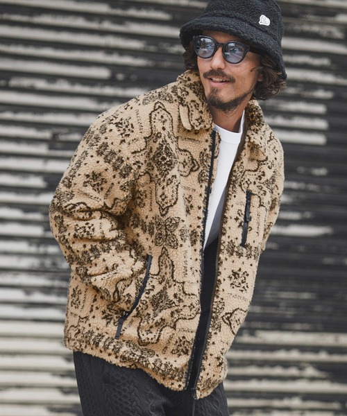 1minute 1second(ワンミニットワンセカンド)の「mj11154-paisley boa zip blouson ボアブルゾン(1M25F090)(ブルゾン・メンズ・ベージュ/ブラック・XL/L/M/S)」の15枚目の写真