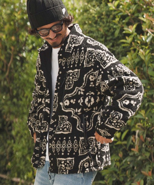 1minute 1second(ワンミニットワンセカンド)の「mj11154-paisley boa zip blouson ボアブルゾン(1M25F090)(ブルゾン・メンズ・ベージュ/ブラック・XL/L/M/S)」の22枚目の写真