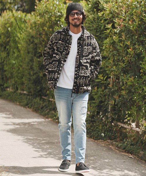 1minute 1second(ワンミニットワンセカンド)の「mj11154-paisley boa zip blouson ボアブルゾン(1M25F090)(ブルゾン・メンズ・ベージュ/ブラック・XL/L/M/S)」の21枚目の写真