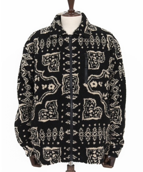 1minute 1second(ワンミニットワンセカンド)の「mj11154-paisley boa zip blouson ボアブルゾン(1M25F090)(ブルゾン・メンズ・ベージュ/ブラック・XL/L/M/S)」の5枚目の写真