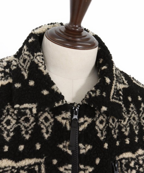 1minute 1second(ワンミニットワンセカンド)の「mj11154-paisley boa zip blouson ボアブルゾン(1M25F090)(ブルゾン・メンズ・ベージュ/ブラック・XL/L/M/S)」の4枚目の写真