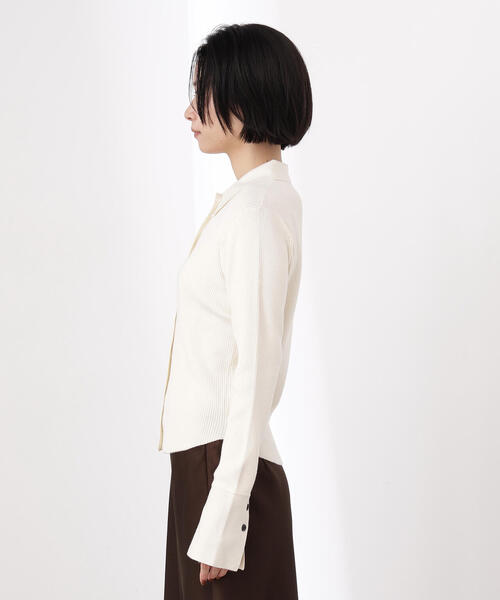 N.（N. Natural Beauty Basic）（エヌエヌナチュラルビューティーベーシック）の「ポロ襟フレアカフスニット（ニット/セーター・レディース・グリーン/ネイビー/オフホワイト・MEDIUM）」の11枚目の写真