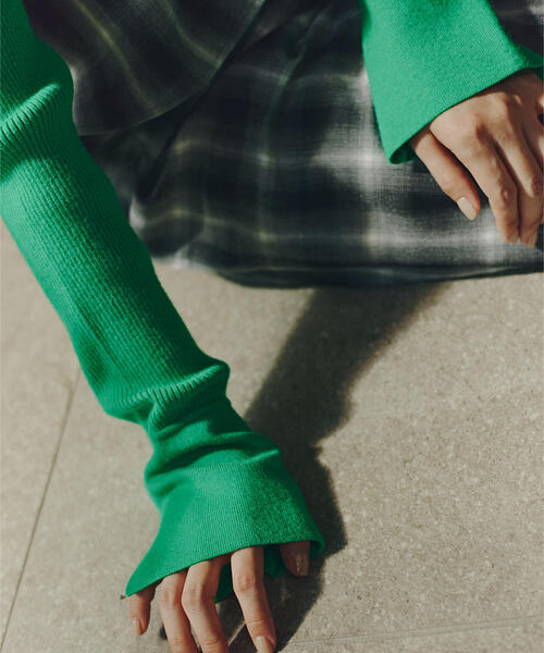 N.（N. Natural Beauty Basic）（エヌエヌナチュラルビューティーベーシック）の「ポロ襟フレアカフスニット（ニット/セーター・レディース・グリーン/ネイビー/オフホワイト・MEDIUM）」の21枚目の写真