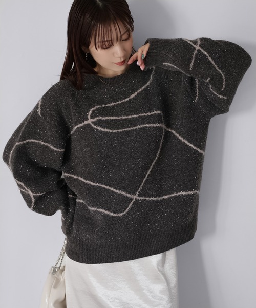 セール】ニュアンスラインラメニット（ニット/セーター）｜Riberry