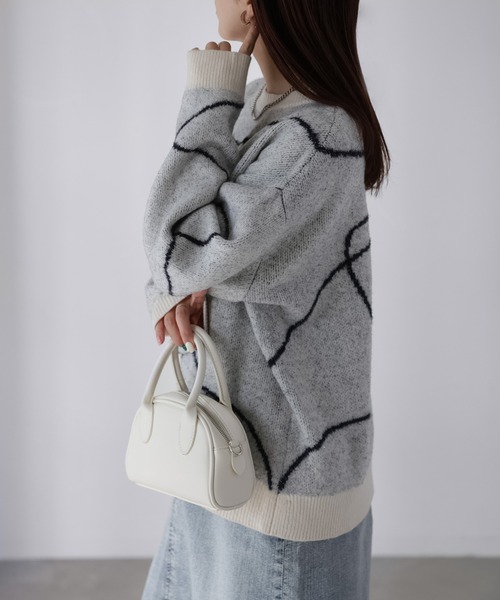 Riberry（リベリー）の「ニュアンスラインラメニット（ニット/セーター・レディース・ホワイト系/ブラウン系1/ブラウン系2/グレー系・FREE）」の5枚目の写真