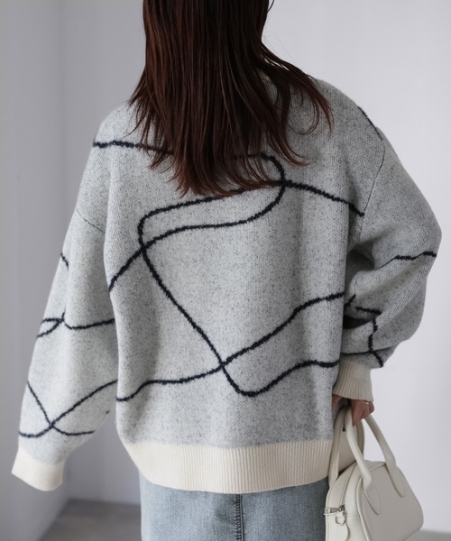 Riberry（リベリー）の「ニュアンスラインラメニット（ニット/セーター・レディース・ホワイト系/ブラウン系1/ブラウン系2/グレー系・FREE）」の6枚目の写真